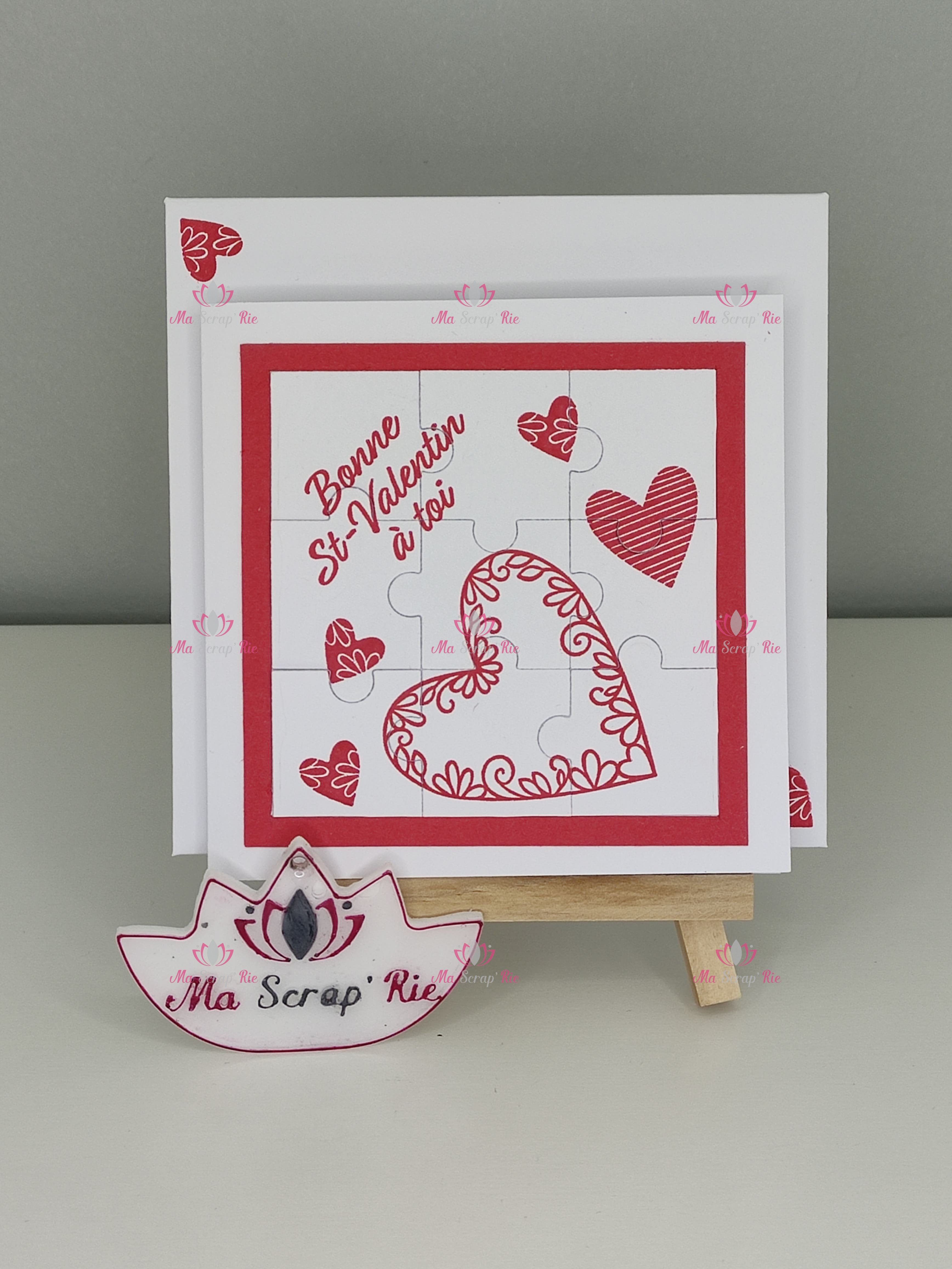 carte, puzzle, st valentin, offrir, envoyer, amour, love, pensée, aimer, sentiments