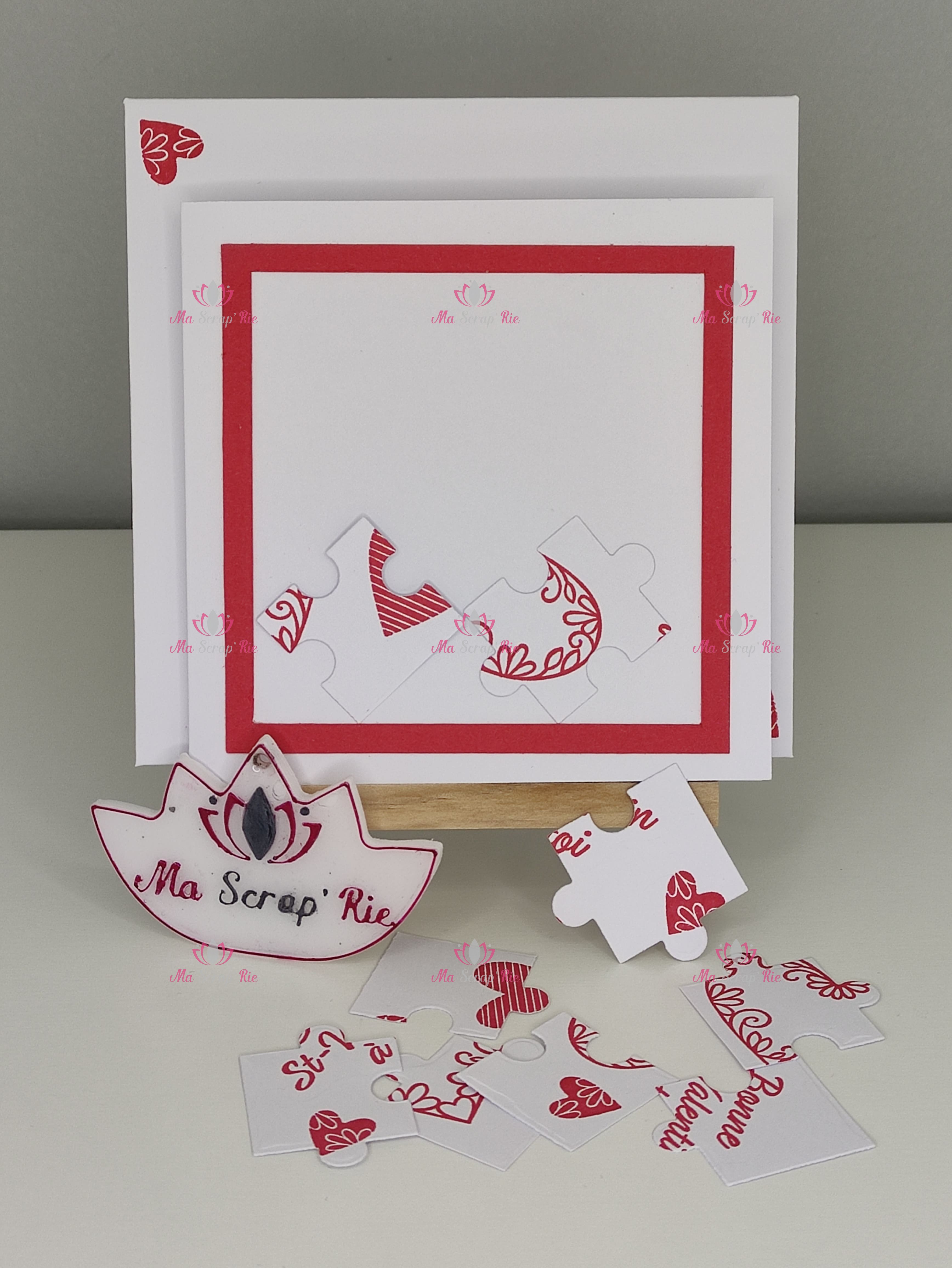 carte, puzzle, st valentin, offrir, envoyer, amour, love, pensée, aimer, sentiments